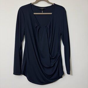 Robert Rodriguez Faux Wrap Long Sleeve Top Women’s Size L Stretch